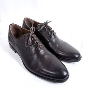 Warfield & Grand Lennox Oxford Brown Leather Cap Toe Dress Shoes 71002 Mens 11